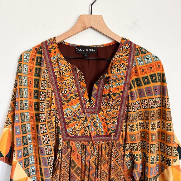 Anthropologie Tanvi Kedia Embellished Tassel Sumana Dress Size S - Picture 2 of 10